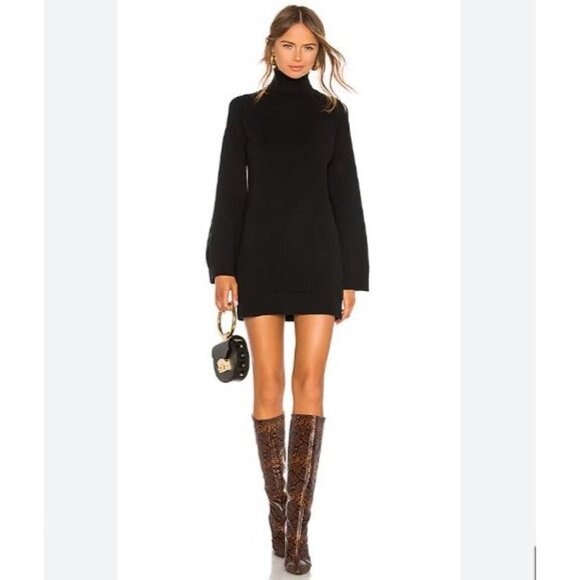 LPA Dresses & Skirts - LPA Black Turtleneck Sweater Dress S Nylon/Viscose Blend Long Sleeve